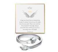Project Hope Rings The Hug From Heaven Ring - Handmade 304 Stainless Steel Snap Arm - Tarnish Resistant and Hypoallergenic - Adjustable Wrap Ring - Thoughtful Memorial Gift Idea for Women