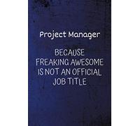 Project Manager Because Freaking Awesome is not an Official Job Title: Funny Notebook - Lined Blank Notebook/Journal