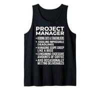 Project Manager Funny Job Duties List Sarcastic Typography Tank Top
