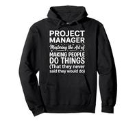 Project Manager Making People Do Things White Gears Design Pullover Hoodie