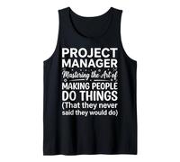 Project Manager Making People Do Things White Gears Design Tank Top
