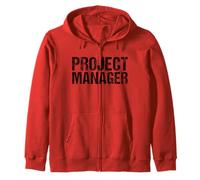 Project Manager Management Job Retro Graphic Black Text Zip Hoodie