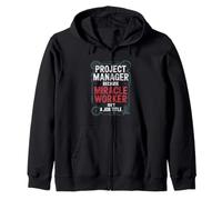 Project Manager Miracle Worker Job Title Zip Hoodie