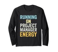 Project Manager Running On PM Energy Agile Leadership Long Sleeve T-Shirt
