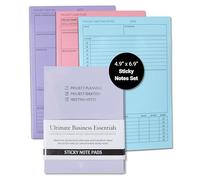 Project Planner and Meeting Notes Kit for Women & Men: 90 Large Sticky Notes for Work Organization, Office Essentials Perfect for Business Professionals, Work Planners