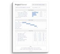 Project Planner Notepad - Project Management Organizer Desk Pad - Manage Project Tasks and Meeting Deadlines Effectively - 50 Sheets of Premium 120gsm Paper | Management | A4 Mono