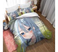 Project Sekai Colorful Stage! feat. Hatsune Miku Egyptian Cotton Bedding Set Duvet Cover Set Soft Queen Size Bedsheet Quilt Cover (135x200cm(Single),HM 01)