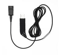 Project Telecom BL-05NB QD to USB-A & USB-C Headset Cable - No Button, Plug & Play, 2m Length - Compatible with Plantronics (Poly), JPL QD Headsets