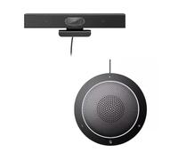 Project Telecom Professional HD 1080p Webcam Noice Cancelling Mics 120° Wide Angle USBA & USBC Compatible with Microsoft Teams Zoom Cisco Webex PC Laptop Mac (HD Webcam + USB Speakerphone)