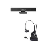 Project Telecom Professional HD 1080p Webcam Noice Cancelling Mics 120° Wide Angle USBA & USBC Compatible with Microsoft Teams Zoom Cisco Webex PC Laptop Mac (HD Webcam + Advanced NC Headset)