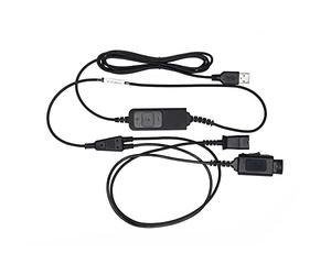 Project Telecom QD to USB-A & USB-C Y-Training Headset Cable (BL-11-USB+P) - Dual Headset Connection, Inline Rocker Switch, Plug & Play - Compatible with Plantronics (Poly), JPL QD