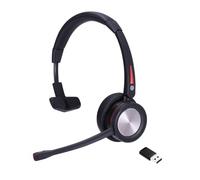 Project Telecom Wireless Bluetooth Headset with Noise Cancelling Microphone - Single-Ear Overhead Design, Magnetic Charging Base, USB-A & USB-C Connectivity, Up to 22 Hours Talk Time