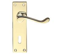 Project Victorian Scroll Door Handles - Lockset - Electroplated Brass