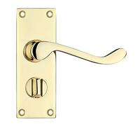 Project Victorian Scroll Door Handles - Privacy Set - Electroplated Brass