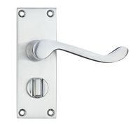 Project Victorian Scroll Door Handles - Privacy Set - Satin Chrome