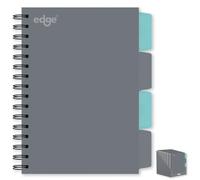 Project Wiro Bound with Dividers | Available in A4 and A5 Sizes | FSC Certified Paper | 100 Sheets / 200 Pages | 80gsm Ruled Paper | Mint or Grey Colour | Durable Polypropylene Covers (Grey, A5)