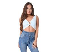 Project X Paris T-Shirt Colour: Blue Light Blue 87% Rayon, 13% Elastane for Women, Suitable for Everyday & Streetwear, with Size XS