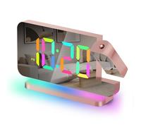 Projection Alarm Clock,7.4"LED Mirror Digital Clocks Large Display,with 180° Rotatable Projector,RGB Night Light,USB C Port,Auto Dimmer,Desk Clock for Heavy Sleeper Bedroom Teens Adults,Girls Decorate