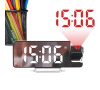 Projection Alarm Clock - 7.6 Inch Digital Clock | Projection Clocks For Bedrooms | Temperature Meter, Smart Timer Auto Dimming for School, Living Room, Adults