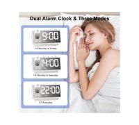Projection Alarm Clock for Bedroom with RGB Night Light,7In Large LED Display,Dual Alarms,Temperature&Humidity,Snooze B
