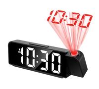 Projection Clock for Bedroom - Digital Alarm Clock with 180° Rotatable Ceiling Projector, Temperature Display, Adjustable Brightness & Night Light