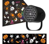 Projection Halloween Lights, Pumpkin Projector Lamp, 16 Pattern Weatherproof Display, 4.13x3.66x2.99 Inches, Ideal for Yard, Living Room, Bedroom, Theater, Halloween Landscape Decor