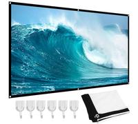 Projection Screen, 60-100inch 16:9 HD Projector Screen 3D Film Portable Screen Curtains,Double Sided Washable Outdoor Projector Screen for Home Theater, (84in)