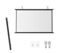 Projection Screen, 60/72 Inch 4:3/16:9, Foldable Anti-Crease, Portable Manual Pull Down Video Projection Screen for Indoor/Outdoor Home Theater