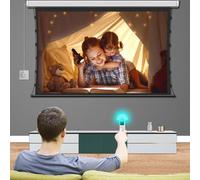 Projection Screen, Electric Tab-Tension Outdoor Projector Screen, 3D Silver Grey Fabric for Professional 3D Projection,