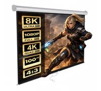 Projection Screen Maclean 100 Inch 4:3 Wall Ceiling Auto-Lock MC-594