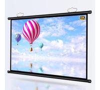 Projection Screen Manual Pull Down Projector Screen for Home Theater - 4K Anti-Crease, Wall Mounted for Indoor Outdoor Use