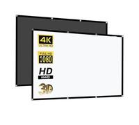 Projection Screen, Projector Screen White Milk Shred Black Background Wrinkle-Free Design(72 inch)