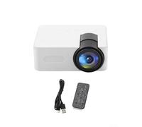 Projector 1080p HD | Portable Outdoor Projector with Wireless Screen Support | Whisper-Quiet Home Cinema Beamer for Movies and Games | Compact(White)