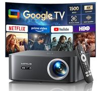 Projector【1500 ANSI/Google TV/Netflix Ready】WiMiUS 4K Projector for Bedroom Full HD 1080P, Auto Focus/Keystone, WiFi 6 & Bluetooth Smart Outdoor & Indoor Home Cinema Projectors