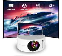 Projector, 2023 Upgraded Mini Projector, 9500 Lumens Multimedia Home Video Projector, Full Wired Same Screen Phone, My Orders, Mini Projector, Deals, Portable Projector- (white) small gift