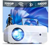 Projector, 2024 Upgraded Mini Portable Projector 5G WiFi Bluetooth, 15000 Lumens Native 1080P Full HD 4K Supported, iZEEKER Movie Projector Home Theatre for iOS Android PS5 (Bag & Tripod included)