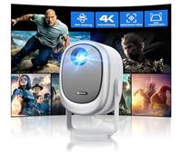 Projector 360° Rotatable / Auto Keystone Correction / E-Focus: WiFi Bluetooth Projector Full HD 1080P Supported, 500ANSI Portable Mini Projector for Home Cinema / Outdoor Mobile Phone Dustproof LED