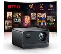 Projector 4K 800+ Built-in Apps & Browser & Browser & AI Car Setup System & CEC Control Video Projector with WiFi 6 Bluetooth 5.2 Dolby Audio 1080P Full HD Lisowod Projector for Home Cinema / Outdoor