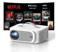 [AI MOVIN OS Netflix Officially&Dolby]Smart 4K Projector with WiFi6 and Bluetooth-800ANSI Native 1080P Lisowod Portable Home Cinema Projector with Electric Focus&Keystone, Compatible with iOS, Android