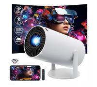 Projector 4K for Bedroom 2025 - Portable Projector Auto Keystone mini projector 4k wifi bluetooth Works mobile phone, laptop, PC, HDMI, TV stick (X100White)