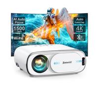 Projector [AI Auto Focus/Auto Lens Cap] Outdoor-Projector-4K with WiFi 6 and Bluetooth: 1500 ANSI Portable Projector with Auto 6D Keystone & Zoom, Jimveo Native 1080P Movie Proyector 2025 Upgraded
