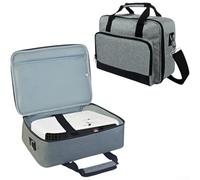 Projector Carry Bag with Accessory Compartments, Oxford Fabric Protective Case for Mini Projector for ViewSonic, 34.6 x 27 x 8 cm, Black/Grey