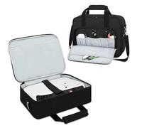 Projector Carry Case, Projector Bag with Accessories, Storage Bags, Adjustable Shoulder Straps, Portable Carry Bag, Compatible with Epson BenQ ViewSonic and Mini Projectors (Black)