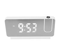 Projector Clock, Smart Digital Alarm Clock, Projection Alarm Clock with 180° Rotatable Projector, Time Date Temperature LED Display Wide Angle, Projector Clock on Ceiling for Bedroom Bedside (White)