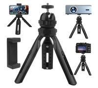 Projector Desktop Mount, Outdoor Stand for Projector Adjustable Height Camera Phone Tripod for Camera Video Light Smartphone, Lightweight for Travel
