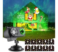 Projector Lights, Upgrade IP44 Waterproof Outdoor Indoor Holiday Projector Lights with Remote & 10 Slides, Decorative Lighting Projectors for Xmas Halloween Party Yard Decor