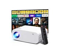 Projector, Mini Projector with WiFi and Bluetooth, Built-in Apps, Auto Focus & Keystone,Native 1080P Support, Portable Outdoor Smart Projector,White