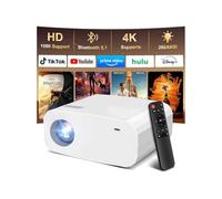 Projector, Mini Projector with WiFi and Bluetooth, Built-in Apps, Auto Focus & Keystone,Native 1080P Support, Portable Outdoor Smart Projector,White