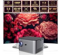 Projector Native 1080P Full HD,4K Home projector,800 ANSI Indoor Outdoor Projector,18000 Lumens BT 5.0 WiFi 6 Home Projector Built-in Android OS 11.0,Compatible with TV, PC, USB, TV Stick, Laptop
