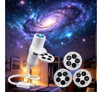 Projector Night Light, 2-in-1 USB Portable HD Dynamic 5D Holographic Night Light Projector with 15 Types of Projection Films, 360° Adjustable HD Galaxy and Ocean Projector for Car and Bedroom Ceilings